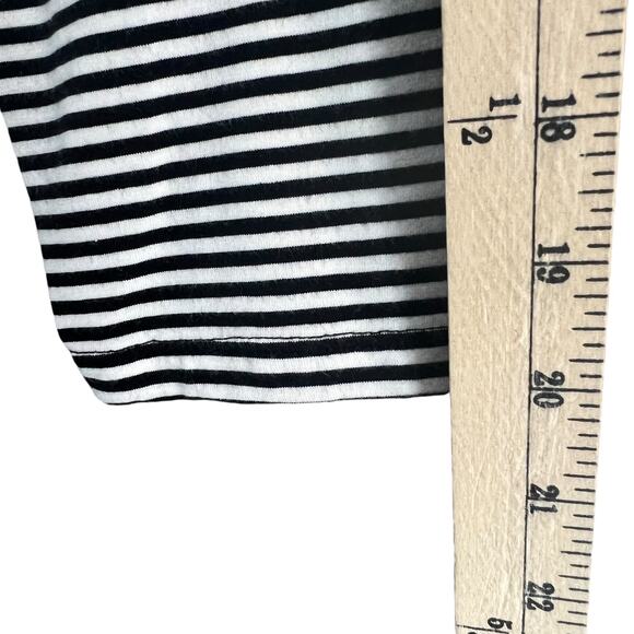 Michael Kors Shirt‎ Womens Large Black White Stripe Ring Detail 3/4 Sleeve Top - Picture 9 of 12